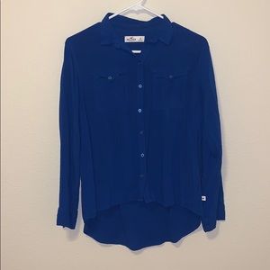 Hollister blue button down shirt, size small